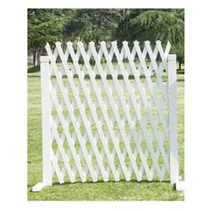 lixiong garden fence outdoor decorative expanding fence animal barrier wooden privacy screen for patio plants growing，2 colour 4 size (color : white, size : 150x210cm)