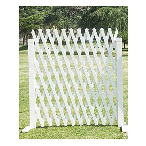 LIXIONG Garden Fence Outdoor Decorative Expanding Fence Animal Barrier Wooden Privacy Screen for Patio Plants Growing，2 Colour 4 Size (Color : White, Size : 150x210cm)