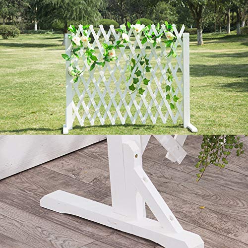 LIXIONG Garden Fence Outdoor Decorative Expanding Fence Animal Barrier Wooden Privacy Screen for Patio Plants Growing，2 Colour 4 Size (Color : White, Size : 150x210cm)