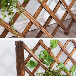 LIXIONG Garden Fence Outdoor Decorative Expanding Fence Animal Barrier Wooden Privacy Screen for Patio Plants Growing，2 Colour 4 Size (Color : White, Size : 150x210cm)