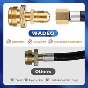 WADEO 12 FT Propane Quick Connect Hose for RV to Gas Grill, 1/4" Quick Connect Hose Converter Replacement for 1 LB Throwaway Bottle Connects 1 LB Portable Appliance to RV 1/4" Female Quick Disconnect