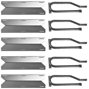 votenli s9123a (5-pack) 17 3/4″ heat plates and 15 13/16″ burners replacement for jenn-air 720-0336, 720-0337, 720-0511, 720-0512 nexgrill 720-0336, 720-0337, 720-0511, 720-0512, 720-0586a, 720-0584a