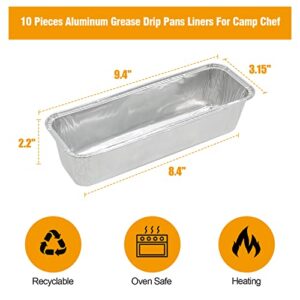 LS'BABQ Grease Cup Catcher Holder with 10-Pack Disposable Foil Grill Drip Pans,BBQ Accessories for Camp Chef SG14 SG30 SG60 SG90 SG100 Professional Griddle