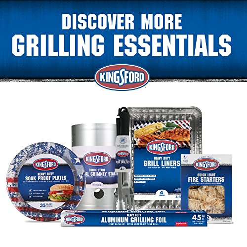 Kingsford Grilling Fish & Veggie Griller, Non-Stick Aluminum Grill Liner, Prevents Food from Falling through Grill Grates, 16" x 11.75" x 0.88", Pack of 4, Model: 6119994300