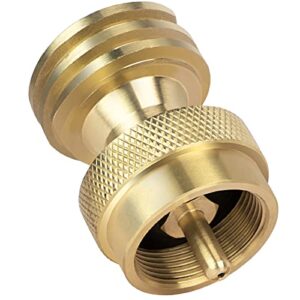 gaspro 1lb propane tank adapter, 20lb to 1lb converter, hook up small propane tanks when 20lb ran out, solid brass