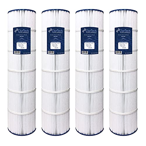 ClurTech FRX-7482-PAK4 4 Pack Jandy CL580 CV580 PJAN145-PAK4 C-7482 FC-0820 R0357900 A0104100 Replacement Pool or Spa Filter Cartridge, White