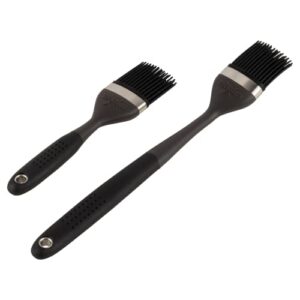 GRILLHOGS Silicone Sauce Basting Brush, Premium Soft Touch Handles, Pastry and Oil Brush & Barbecue Grilling, Dishwasher Safe & Heat Resistant, Set of 2 (7.5" & 12")