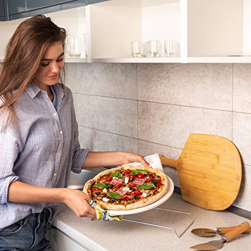 PANDA LAND EXTRA LARGE 15" PIZZA STONE| Circular Cordierite Pizza Stone For Oven Baking & BBQ Grilling | Durable and Safe Ceramic Baking Stone for Grill | Thermal Shock Resistant Cooking Stone 15 Inch