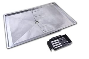 outdoor bazaar replacement grease tray set for bbq grill models from nexgrill, dyna glo, kenmore, backyard grill, bhg, uniflame and others (24-27 inches)