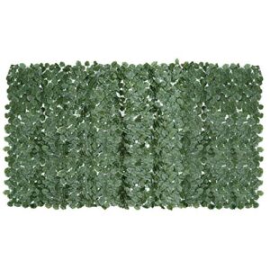 zeny artificial hedge privacy fence screen, 2 pack 98×59” greenery wall panels faux lvy leaf plants artificial hedge fence for indoor outdoor,garden backyard decoration