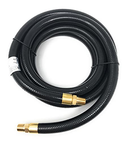 8' LP Propane Gas Hose Pressure Washer Hose Air Hose Assembly 1/4 Male NPT x 1/4 Male NPT [948-838] High or Low Pressure for LP Gas Tanks RV BBQ Grills Heaters Air Compressor