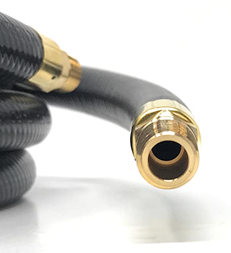 8' LP Propane Gas Hose Pressure Washer Hose Air Hose Assembly 1/4 Male NPT x 1/4 Male NPT [948-838] High or Low Pressure for LP Gas Tanks RV BBQ Grills Heaters Air Compressor