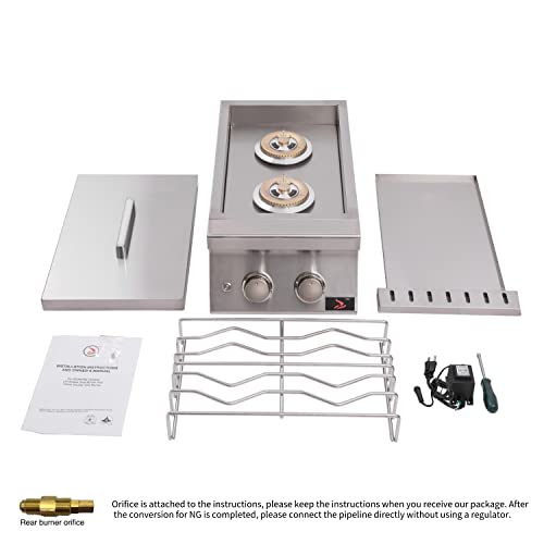 Whistler BBQ Grill Built In Double Side Burner for Outdoor Kitchen Island