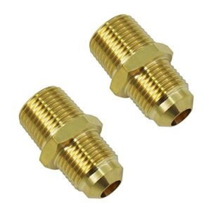 mensi 2 packs 3/8″ male flare thread (5/8″-18unf) convert to 3/8″ male npt thread propane bbq grill brass union adapter