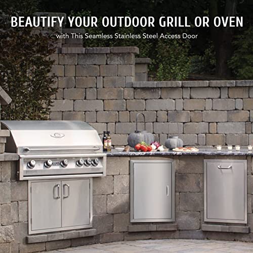 CO-Z Outdoor Kitchen Doors, 17"W x 24"H Weatherproof 304 Stainless Steel Built in Single Access Doors for Outside Kitchen Commercial Grilling BBQ Island Barbeque Station Storage Cabinet Door