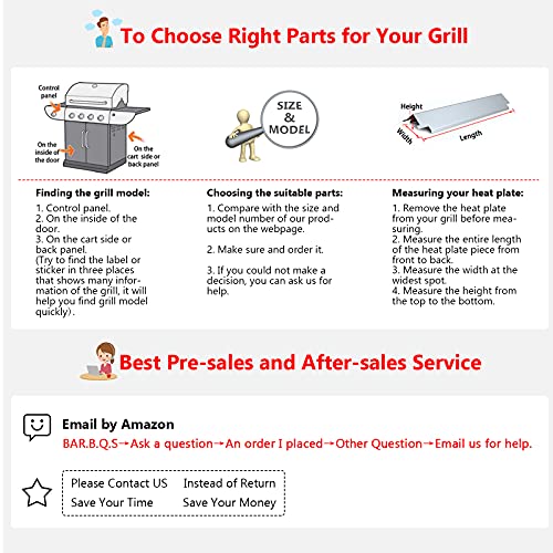 Hisencn Grill Heat Plate for Brinkmann 810-2410-S, 810-3660-S, 810-2511-S, 810-2512-S Replacement Heat Tent Shield Deflector for Uniflame, Aussie and Others, 15 3/8 inch BBQ Flame Tamer Burner Cover