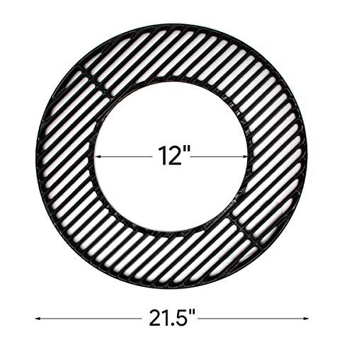 soldbbq 8835 Cast Iron 21.5" Grill Grates for Weber Original Kettle Premium 22-inch Charcoal Grill, 22'' Smokers, Replacement Parts for Weber 22" Performer Premium Grill