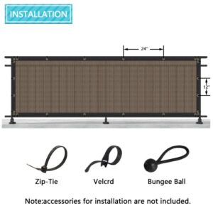 COARBOR 9'x123' Privacy Fence Screen Cover Mesh Blocker with Brass Grommets 180GSM Heavy Duty Fencing for Outdoor Back Yard Patio and Deck Backyard Garden Blocking Neighbor Brown-Customized