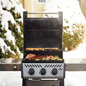 Napoleon Freestyle 365 Propane Gas BBQ Grill - F365DPGT - Barbecue Gas Cart, With 3 Burners, Folding Side Shelves, Instant Failsafe Ignition, Porcelain Coated Cast Iron Cooking Grids