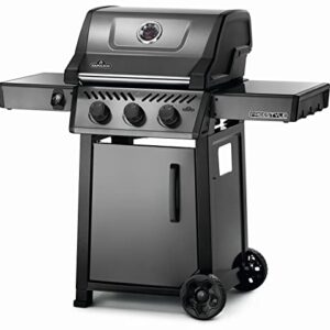Napoleon Freestyle 365 Propane Gas BBQ Grill - F365DPGT - Barbecue Gas Cart, With 3 Burners, Folding Side Shelves, Instant Failsafe Ignition, Porcelain Coated Cast Iron Cooking Grids