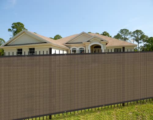 COARBOR 15'x31' Privacy Fence Screen Cover Mesh Blocker with Brass Grommets 180GSM Heavy Duty Fencing for Outdoor Back Yard Patio and Deck Backyard Garden Blocking Neighbor Brown-Customized