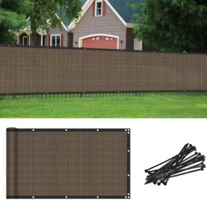 COARBOR 15'x31' Privacy Fence Screen Cover Mesh Blocker with Brass Grommets 180GSM Heavy Duty Fencing for Outdoor Back Yard Patio and Deck Backyard Garden Blocking Neighbor Brown-Customized