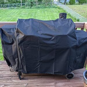 Westeco Grill Cover for Pit Boss Pro Series Triple-Function Combo Grill PB1100PSC2 PB1100PSC1 Pit Boss PB1230 Sportsman 1230 Pellet/Gas Combo Grill Cover Heavy-Duty, Black, PB 67364