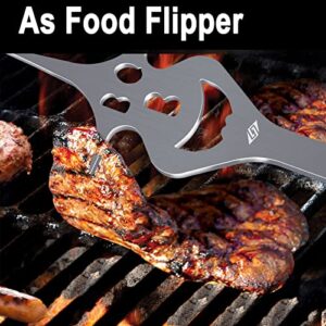 BBQ Grill Accessories for Gas Grill Charcoal Grill, 6 in 1 Grill Tools for Outdoor Barbecue Grill, 14 Inch Grill Utensils, Unique Gill Fork, Dad Gifts, Gifts for Men, Dad, Husband