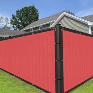 COARBOR 13'X26' Privacy Fence Screen Cover Mesh Blocker with Brass Grommets 180GSM Heavy Duty Fencing for Outdoor Back Yard Patio and Deck Backyard Garden Blocking Neighbor Red-Customized