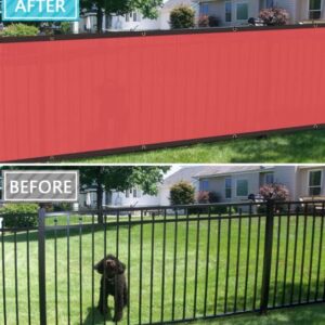 COARBOR 13'X26' Privacy Fence Screen Cover Mesh Blocker with Brass Grommets 180GSM Heavy Duty Fencing for Outdoor Back Yard Patio and Deck Backyard Garden Blocking Neighbor Red-Customized