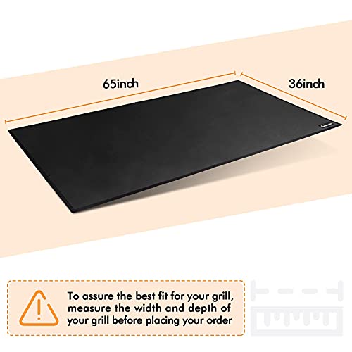 homenote Large Under Grill Mat, Durable 36 x 65 inches Deck and Patio Protective Mats, Fireproof Grill Pads for Outdoor, Perfect for Charcoal Grills, Gas Grills, Oil Fryers and Smokers