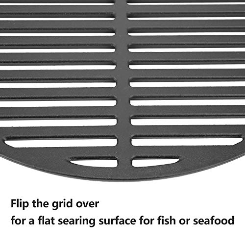 18 3/16" Grill Grate for Big Green Egg Grate, Large Egg, Vision Grill Parts B-11N1A1-Y2A, C4F1F1SB, VGKSS-CC2, 5-CR4C101 & Other 18" Kamado Grills, for Matte Cast Iron Big Green Egg Large Accessory