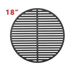 18 3/16" Grill Grate for Big Green Egg Grate, Large Egg, Vision Grill Parts B-11N1A1-Y2A, C4F1F1SB, VGKSS-CC2, 5-CR4C101 & Other 18" Kamado Grills, for Matte Cast Iron Big Green Egg Large Accessory
