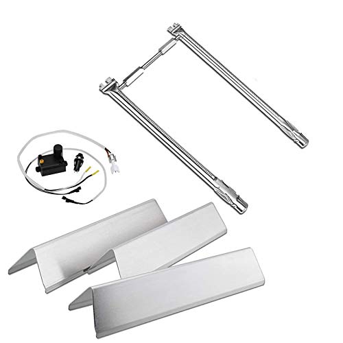 Hisencn 7635 Flavorizer Bars, 69785 Grill Burner, 7642 Igniter for Weber Spirit I & II 200, Spirit E210, Spirit S210, Spirit E220, Spirit S220 for Weber Flavor Bars and 304 Stainless Steel Burner