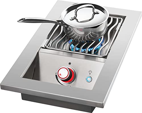 Napoleon Built-In Component - BIB10RTPSS - Single Drop-In Range Style Burner, 10-inch, BBQ Grill, Marine Grade Stainless Steel, Natural Gas, 10-inch Burner, JETFIRE™ Ignition, Easy To Light