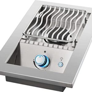 Napoleon Built-In Component - BIB10RTPSS - Single Drop-In Range Style Burner, 10-inch, BBQ Grill, Marine Grade Stainless Steel, Natural Gas, 10-inch Burner, JETFIRE™ Ignition, Easy To Light