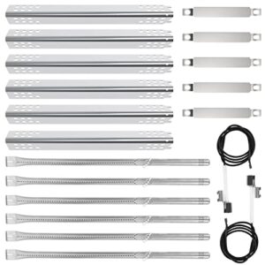 grill part kit for charbroil performance 6 burner grills 463238218 463244819 463276517 463276617, replacement for char-broil 2/4/5 burner grills, heat plates, burners, crossover tube, ignition