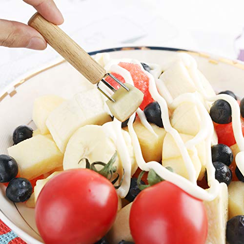 YellRin Corn Holders Set of 10 Stainless Steel Corn on The Cob Holders Fruit Forks with Wood Handle for Home Cooking and BBQ Twin Prong Sweetcorn Holders