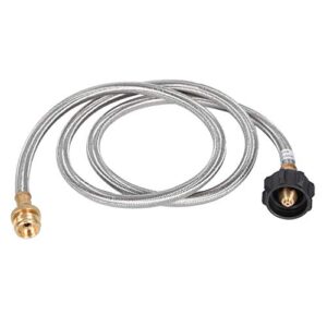 gassaf 5ft stainless braided propane hose adapter 1 lb to 20 lb converter for qcc1/type 1 lp tank connects 1 lb portable grill for weber q1200