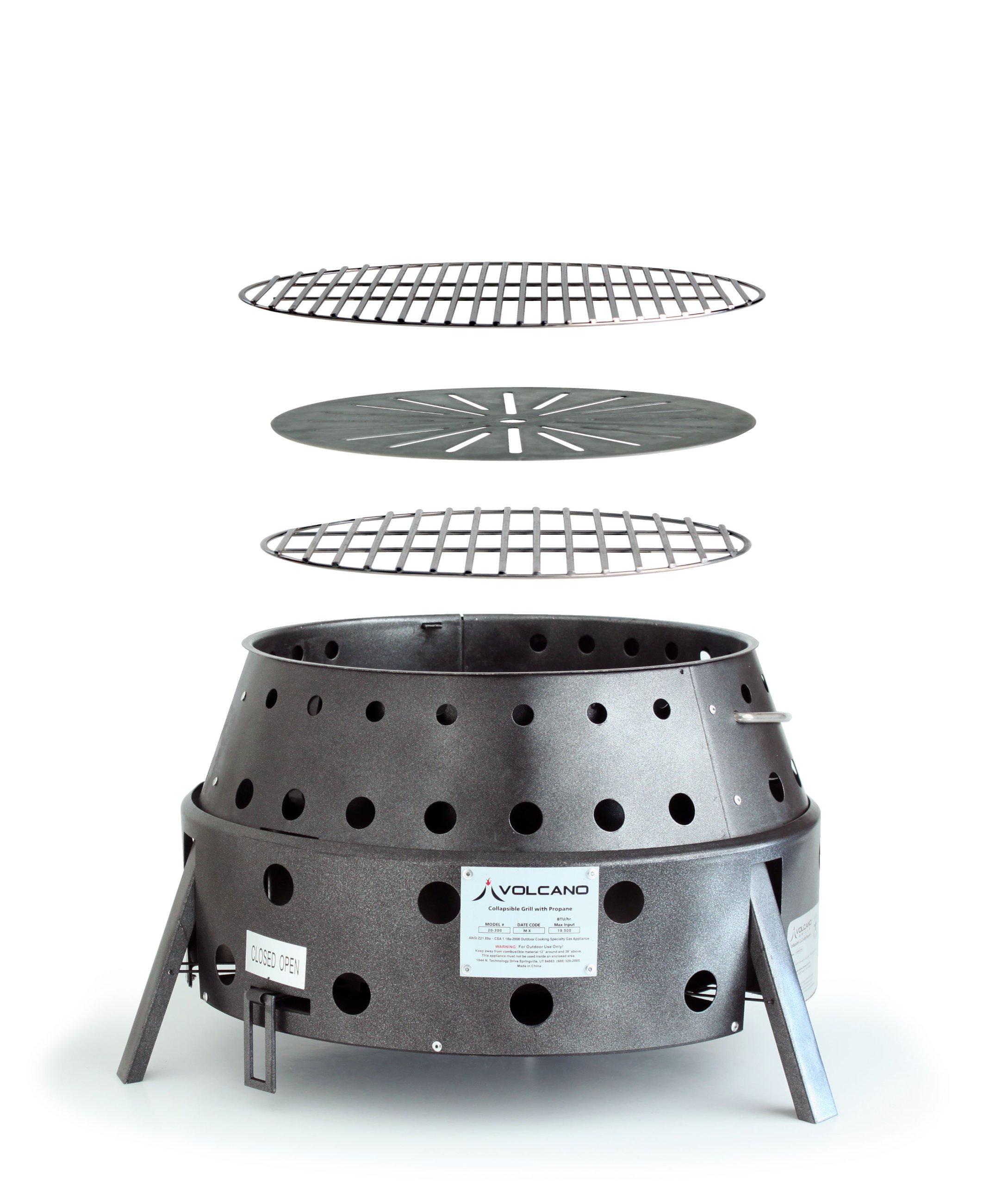 Volcano Grills 20-200 2 Fuel Charcoal & Wood Collapsible Stove Volcano 2 Grill, Charcoal