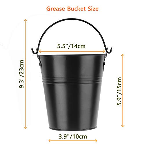 Firsgrill 15-Pack Liners & Replacement Traeger HDW152 Drip Grease Bucket for Traeger 20/22/34, Pit Boss, etc Pellets Smoke (Black 15)