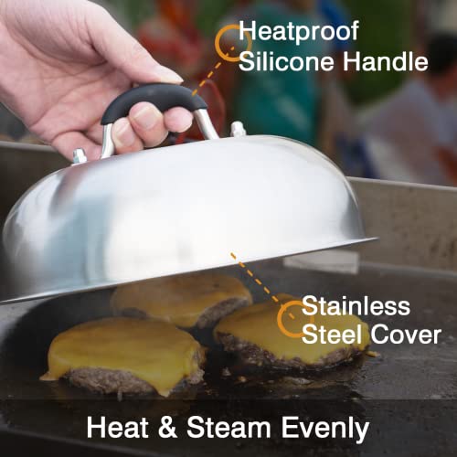 Griddle Accessories Kit for Blackstone, Include Basting Cover, Cast Iron Grill Press, Egg Rings