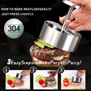 ANQUIPET Burger Press, Stainless Steel Adjustable Hamburger Press Patty Maker, Non-Stick Smash Burger Mold for Griddle, Ideal for Beef Veggie Burger BBQ Barbecue Grill