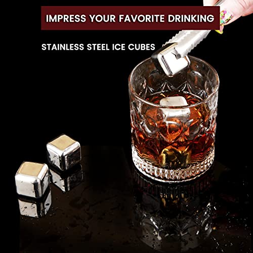 Cocktail Smoker Kit with Torch, Bourbon Whiskey Smoker Infuser Kit with 4 Flavors Wood Chips, Old Fashioned Drink Smoker Kit, Birthday Bourbon Whiskey Gifts for Men, Dad, Husband (Without Butane)