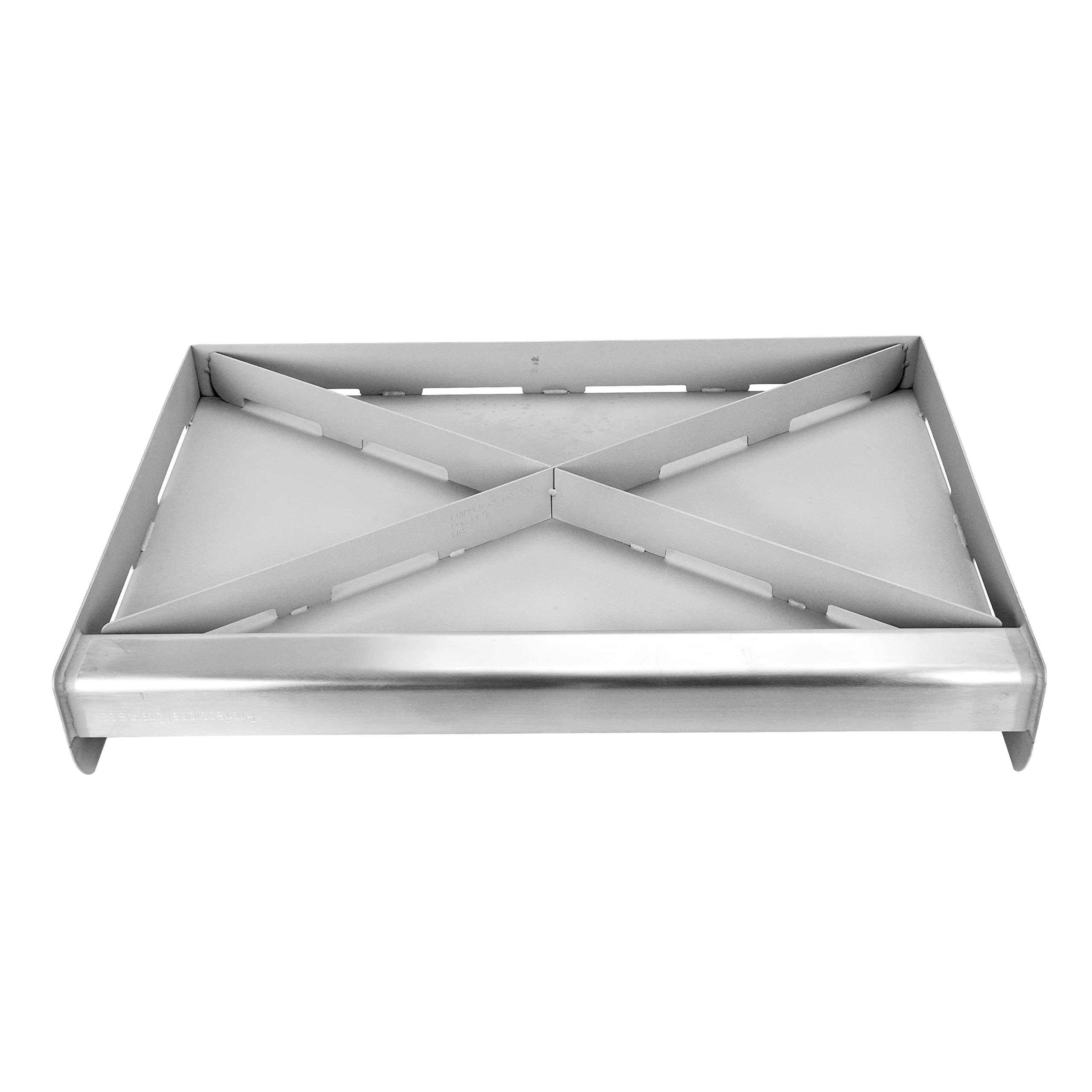 LITTLE GRIDDLE griddle-Q GQ230 100% Stainless Steel Professional Quality Griddle with Even Heat Cross Bracing and Removable Handles for Charcoal/Gas Grills, Camping, Tailgating, and Parties (25"x16"x6.5")