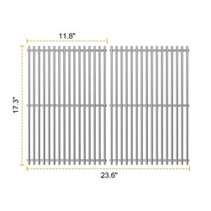 SafBbcue 7639 Stainless Steel Cooking Grates Replacement for Weber E-310 E-320 S-310 Spirit II E-310 SP320 Spirit 700 Series Genesis Silver/Gold B/C 45010001 46510001 7526 7638 7525