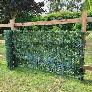 true products 5056095700856 s1011g artificial screening ivy leaf 2 colour hedge privacy garden fence 1m x 3m, high long, green