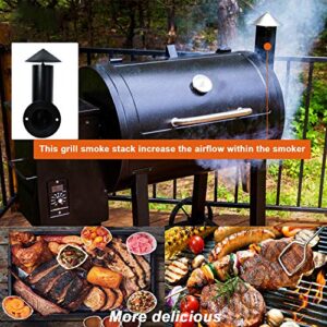 Pellet Grill Smoke Stack Chimney Replacement for Pit Boss Traeger Camp Chef, Replacement Stack Smoker Kits with Umbrella, Gasket, Screw, Locking Washer & Washer
