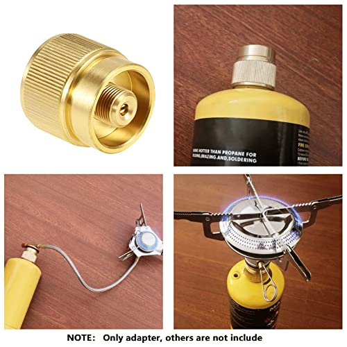 Hooshing Propane Camping Stove Adapter 1LB Propane Small Tank Input EN417 Lindal Valve Output Cylinder LPG Canister Adapter for Outdoor Camping