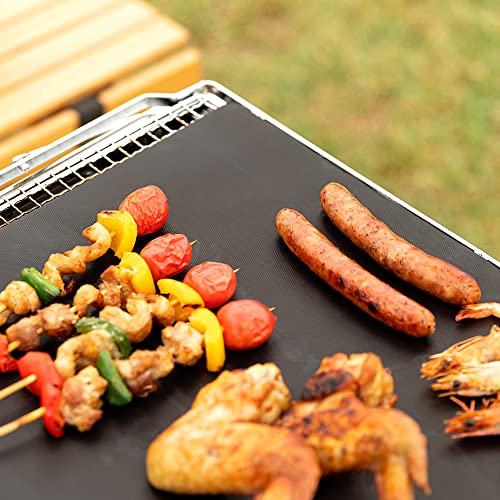 AssaiLuck Grill Mats for Outdoor Grill - Set of 6 Nonstick Heavy Duty Grill Mats - 15.75 x 13 Inches, PFOA-Free, Dishwasher Safe, 500°F Heat Resistant
